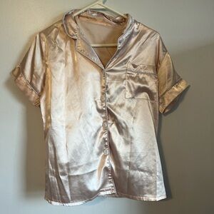 SHIEN Large Silk Women's Rose Gold Pajamas